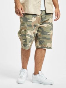 Short d'été Brandit pour homme, en coton, motif camouflage, avec cordon de serrage et fermeture éclair.