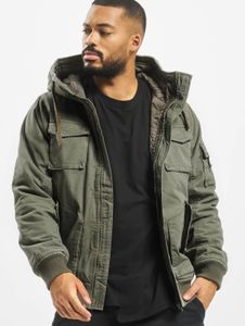 schlichte Brandit Herren Jacke große Kapuze Kordelzug mit Baumwolle Khaki