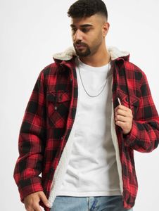 lässige Brandit Herren Jacke Kordelzug Kapuze mit Baumwolle Rot/Schwarz