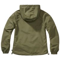Leichte Brandit Damen Windbreaker Jacke mit Kapuze und Klettverschluss Khaki