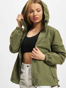 Modern Brandit Women's Windbreaker Jacket with Adjustable Hood – Transitional Jacket – Khaki