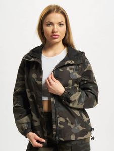 Modern Brandit women's jacket, zip-up hood, camouflage