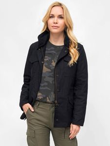 Modern Brandit women's jacket with zippers and pockets, black