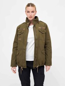 Functional Brandit women's jacket with zipper, fleece with cotton, khaki