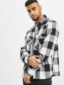 Modern Brandit men's polo shirt with pockets, cotton, white/black