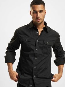 Modern Brandit men's polo shirt, slim fit, pockets, cotton, black
