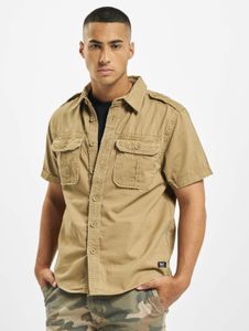modernes Brandit Herren Polo-Shirt Reißverschluss Taschen mit Baumwolle Beige