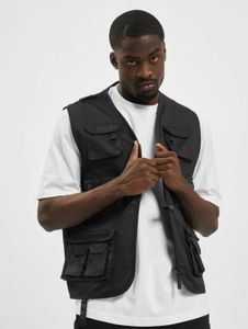 Chaqueta moderna Brandit para hombre con cremalleras y bolsillos, color negro.