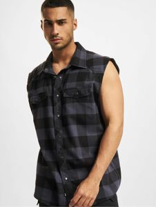 Stylish Brandit men's jacket with drawstring and zipper, cotton, black