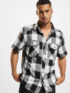 Polo casual da uomo Brandit con tasche, in cotone, bianco/nero