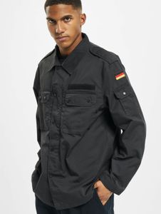 Modern Brandit men's jacket with zipper and Velcro closure, black