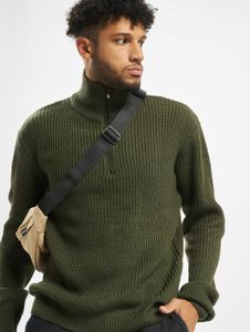 Casual Brandit men's sweatshirt with zipper, khaki