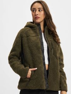stylische Brandit Damen Jacke Reißverschluss Taschen Khaki
