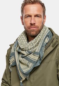 Sciarpa unisex moderna Brandit in cotone, blu petrolio/kaki