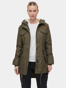 Chaqueta funcional Brandit para mujer con cordón ajustable y cremallera, color caqui.