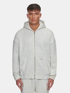Soft Bazix Republiq men's hoodie with zip-up hood, cotton, grey