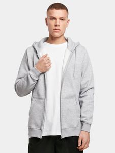 Sudadera con capucha para hombre Casual Build Your Brand con cordón ajustable y cremallera, 300 g/m² de algodón, gris.