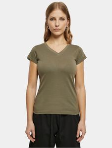 lässiges Build Your Brand Damen T-Shirt 140 g/m² mit Baumwolle Oliv-Grün