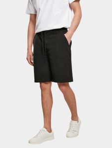 Short homme léger Build Your Brand en coton noir, extensible, avec cordon de serrage et poches.