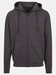 Comoda felpa con cappuccio da uomo Build Your Brand, elasticizzata, con tasche, polsini a coste, antracite