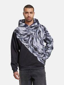 Sweat à capuche Carlo Colucci pour homme, doux au toucher, avec poignets et capuche côtelés, en coton noir.
