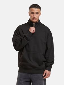 Sweat-shirt homme Modern DEF, fermeture éclair, poignets côtelés, coton, noir
