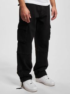 Casual DEF Men's Stretch Jeans with Zipper Pockets, Cotton, Black