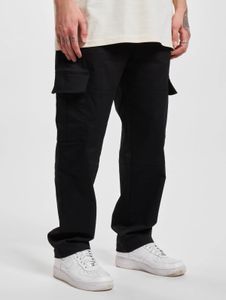 Stylish DEF men's straight fit stretch jeans with cotton, black