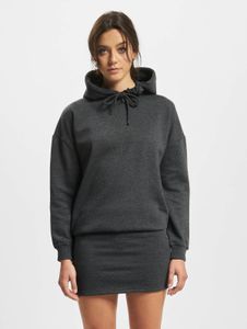 Sweat à capuche Soft DEF pour femme, avec cordon de serrage, maille côtelée, 300 g/m², coton, gris