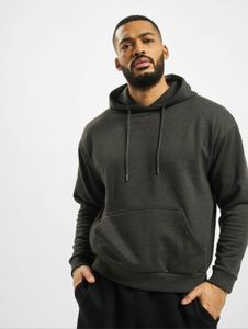 Sweat à capuche moderne DEF pour homme, avec cordon de serrage et poches, 300 g/m² coton, gris