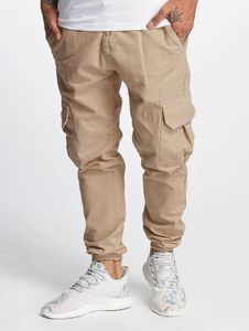Pantalones vaqueros cómodos de hombre DEF con bolsillos, de algodón, color beige.