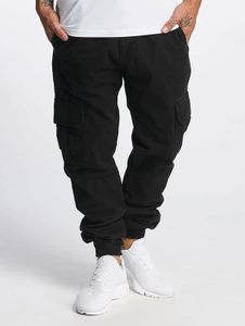 stylische DEF Herren Jeans Reißverschluss Taschen mit Baumwolle Schwarz