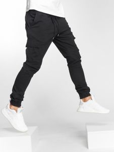 Vaqueros de hombre DEF con estilo, bolsillos con cordón ajustable, algodón de 260 g/m², color negro.