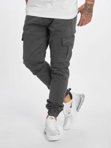 Pantalones vaqueros cómodos de hombre de la marca DEF, con cordón ajustable y bolsillos, 260 g/m², algodón, color gris.