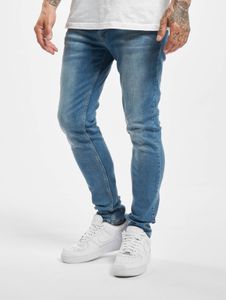 bequeme DEF Herren Jeans Slim Fit Stretch Reißverschluss mit Baumwolle Blau