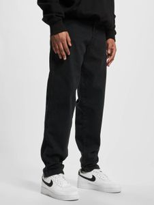 Pantalones vaqueros modernos DEF para hombre con cierre de cremallera, corte recto, algodón, negro.