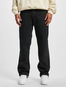 Jeans casual da uomo DEF, vestibilità dritta, chiusura con zip, cotone, nero