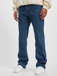 Comfortable DEF men's jeans, straight fit, zip fastening, cotton, blue