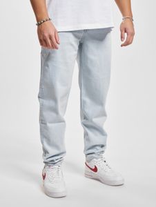 Pantalones vaqueros DEF cómodos para hombre con bolsillos, de mezclilla con algodón, color azul hielo.