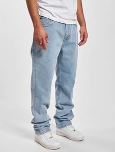 Comodi jeans da uomo DEF, modello dritto, trapuntati in cotone, blu, con tasche.