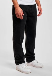 Stylish DEF men's jeans, straight fit, quilted with cotton pockets, black