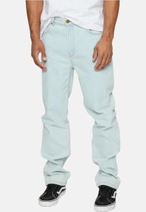 Jeans da uomo DEF moderni, vestibilità dritta, trapuntati in cotone, blu, con tasche.