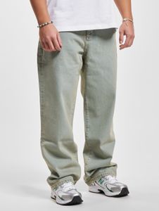 Jean DEF confortable pour homme, en coton bleu, avec poches zippées.