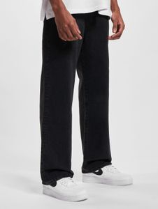 stylische DEF Herren Jeans Reißverschluss Taschen mit Baumwolle Schwarz