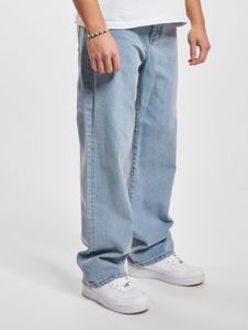 Eleganti jeans da uomo DEF con tasche con cerniera, in cotone, blu