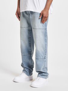 Comodi jeans da uomo DEF con zip e cotone elasticizzato, blu
