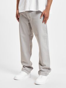 Stylish DEF men's jeans, straight fit, zip fastening, cotton, grey
