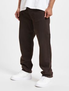 Casual DEF men's jeans, straight fit, zip fastening, cotton, brown