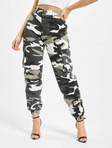 Pantalones vaqueros casuales DEF para mujer con bolsillos con cremallera, estampado de camuflaje de algodón.