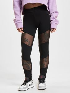 Modern DEF women's trousers stretch mesh with cotton, black